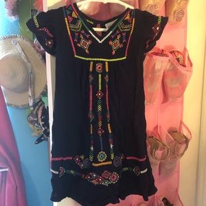 💃Girls 3T Navy Blue Embroidered Dress, EUC